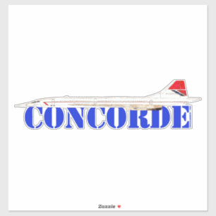Pegatina Concordar Jet con texto azul negrita