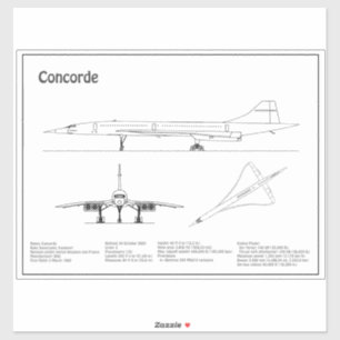 Pegatina Concorde - Planes de Plano de Planes de Plano de P