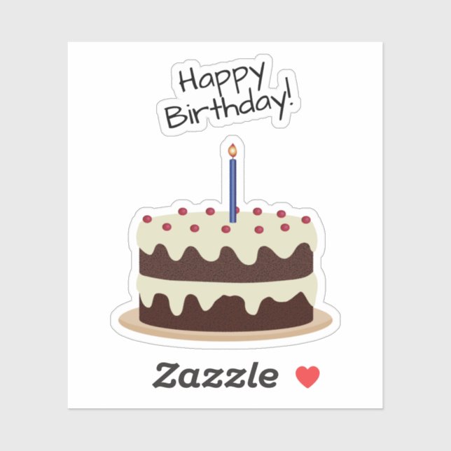 Pegatina Concurso de chocolate y pasteles de vainilla feliz (Hoja)