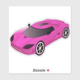 Pegatina Concurso de coches de carreras rosadas