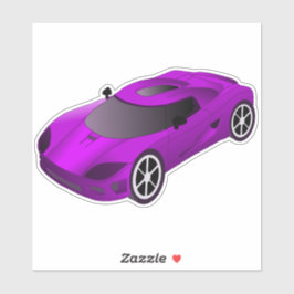 Pegatina Concurso de coches de raza púrpura