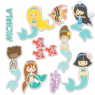 Pegatina Concurso de princesa de sirena de Aqua