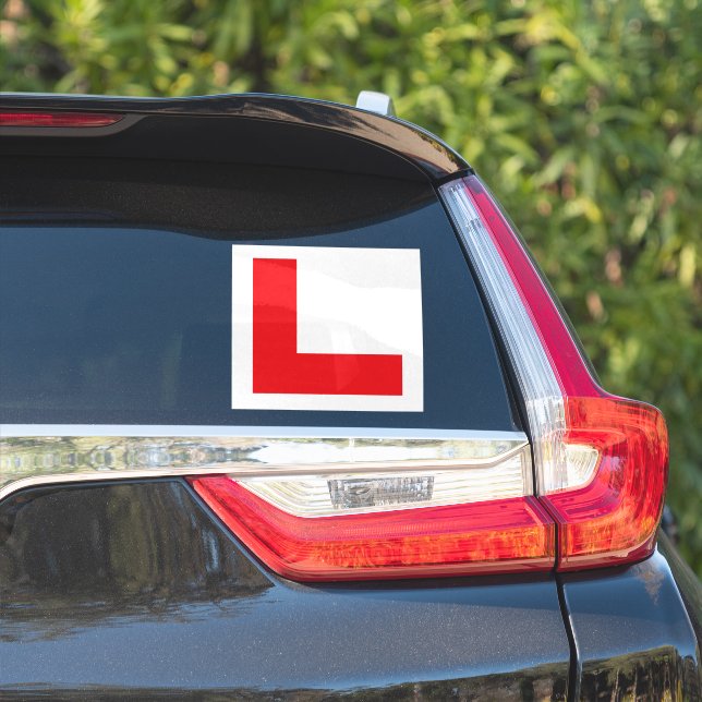 Pegatina Conductor aprendiz con placa L (Lado del coche)