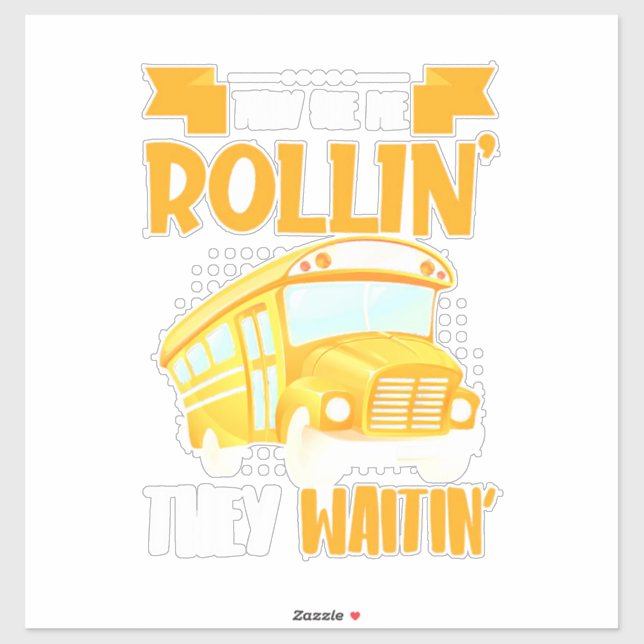 Pegatina Conductor de bus me ve Rollin (Hoja)