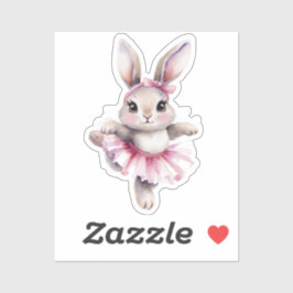 Pegatina Conejita Bailarina Cumpleaños Aquarela Adorable