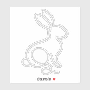 Pegatina Conejito Bunny Minimalista Moderno Cumpleaños 1