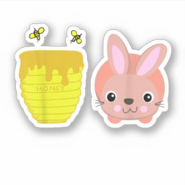 Pegatina Conejito Honey Bunny Lindo y Divertido Amantes de 