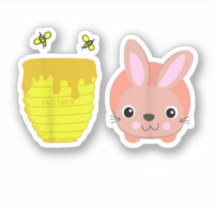 Pegatina Conejito Honey Bunny Lindo y Divertido Amantes de 