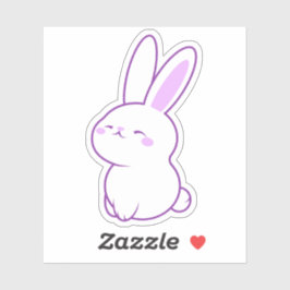 Pegatina Conejito Morado Kawaii Lindo Sonriente Feliz 