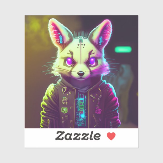 Pegatina Conejo ciberpunk 2 (Hoja)