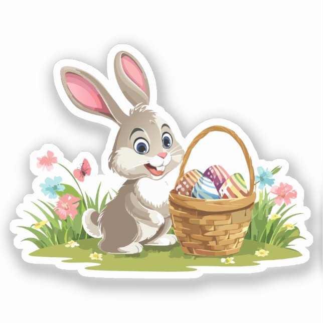 Pegatina conejo de Pascua (Anverso)