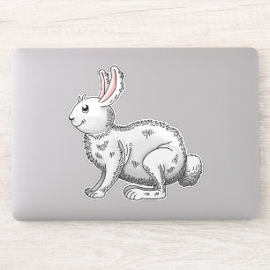 Pegatina Conejo de Pascua blanco
