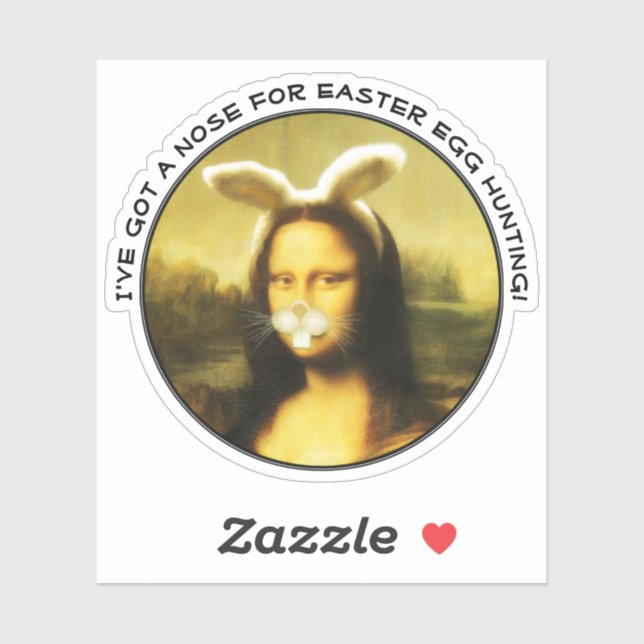 Pegatina Conejo de Pascua Mona Lisa (Hoja)