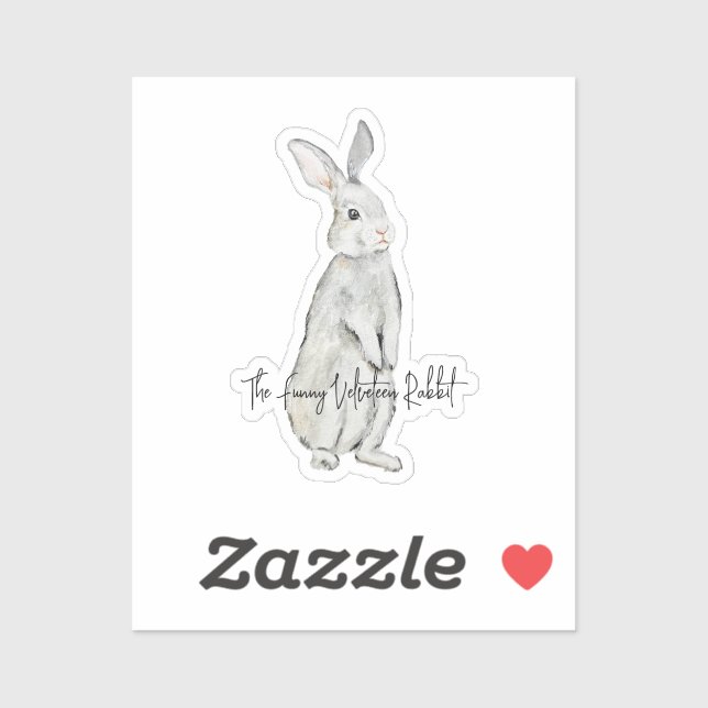 Pegatina Conejo de terciopelo divertido (Hoja)