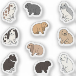 Pegatina Conejos con orejgas discontinuas