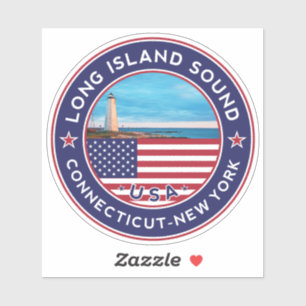 Pegatina Conexión de sonido de Long Island, sonido de Long 