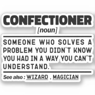 Pegatina Confeccionista Noun Baking Lover Bakery Sarcástico