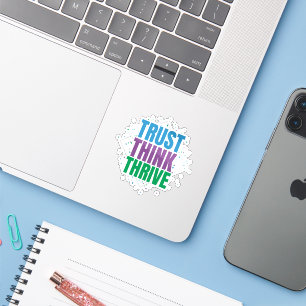 Pegatina Confía Piensa Triunfa – Diseño de Cita Motivaciona