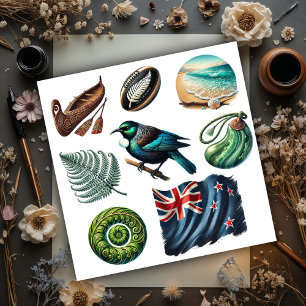 Pegatina Conjunto 1 de Kiwiana de Nueva Zelanda