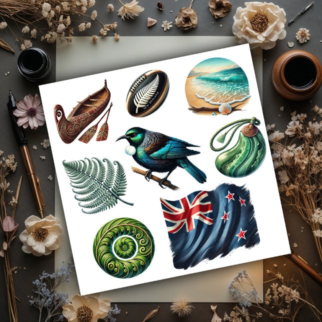 Pegatina Conjunto 1 de Kiwiana de Nueva Zelanda (Subido por el creador)
