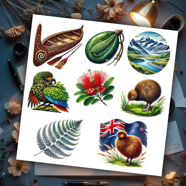 Pegatina Conjunto 3 de Kiwiana de Nueva Zelanda (Subido por el creador)