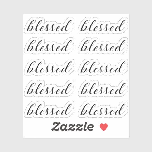 Pegatina Conjunto de 10 - Bendito Texto Tipográfico Religio (Hoja)