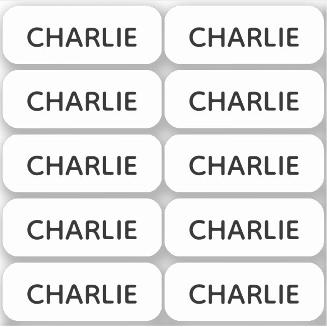 Pegatina Conjunto de 10 esquinas redondeadas simples de eti (Anverso)