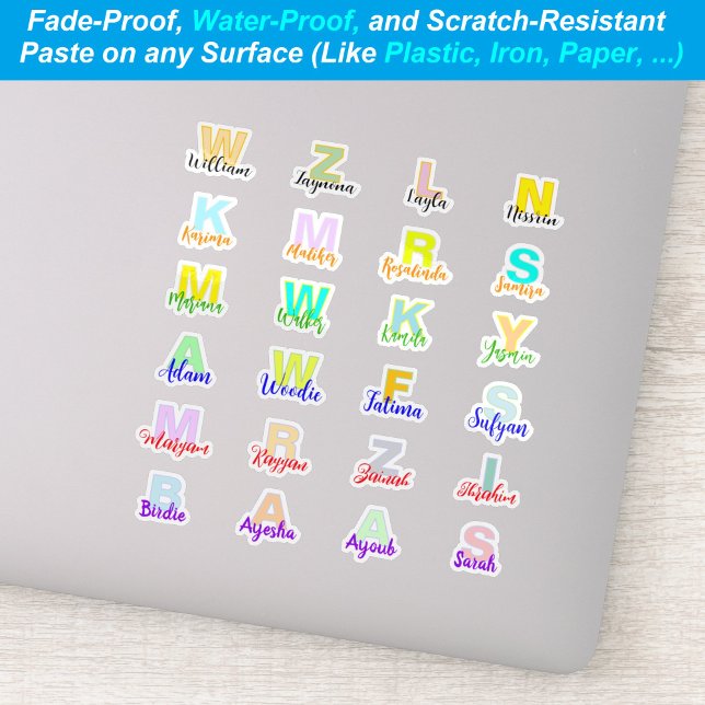 Pegatina (Conjunto de 24) Nombres Monogramados modernos | R (monogram name stickers
)