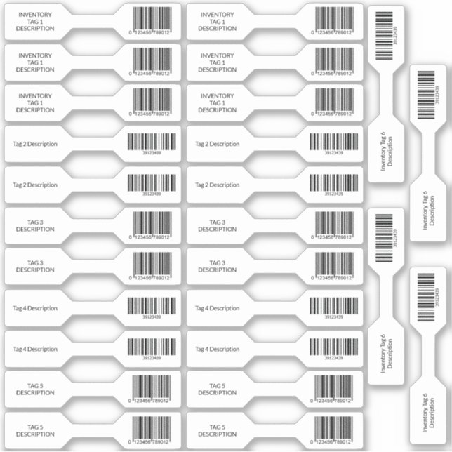 Pegatina Conjunto de 26 Barbell de Inventario de Códigos de (Anverso)