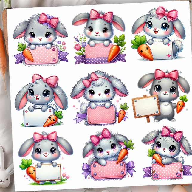 Pegatina Conjunto de 2 soportes de señal de conejo de Pascu (Subido por el creador)