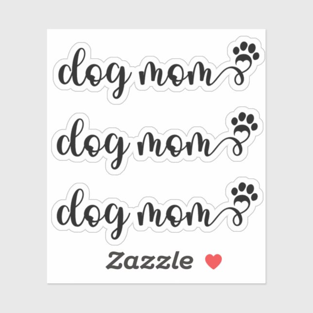 Pegatina Conjunto de 3 Dog Mom (Hoja)