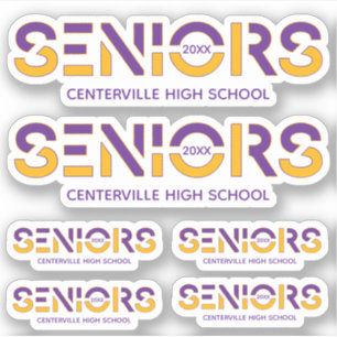 Pegatina Conjunto de 6 pastas de color morado y amarillo de