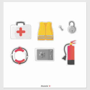 Pegatina Conjunto de 7 artículos de seguridad