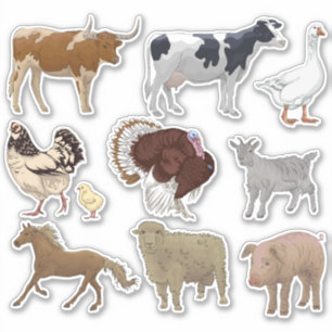 Pegatina conjunto de animales de granja