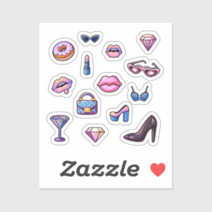 Pegatina Conjunto de chicas de glamour Y2K