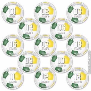 Pegatina conjunto de colores de equipo de oro verde 13 juga