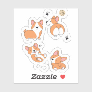 Pegatina Conjunto de corgi