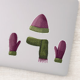 Pegatina Conjunto de elementos de punto de lana