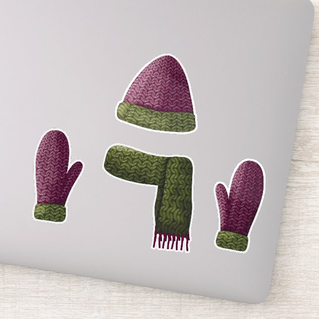 Pegatina Conjunto de elementos de punto de lana (Detalle)