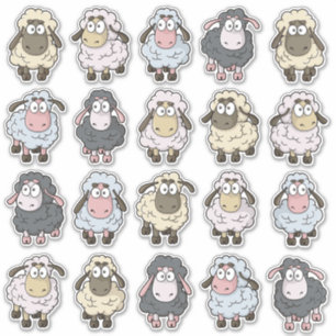 Pegatina Conjunto de iconos de Personalizado de ovejas