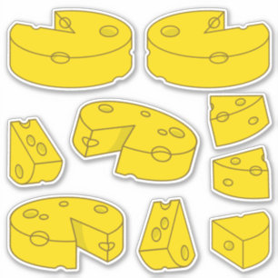 Pegatina Conjunto de iconos de queso amarillo