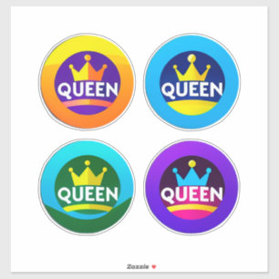 Pegatina Conjunto de insignias redondas de corona de reina