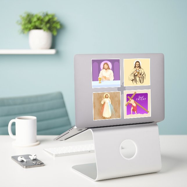 Pegatina conjunto de Jesucristo (Ordenado portátil  en el escritorio)