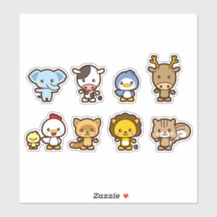 Pegatina conjunto de lindos animales