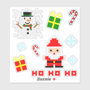 Pegatina Conjunto de Navidad de Pixel Art