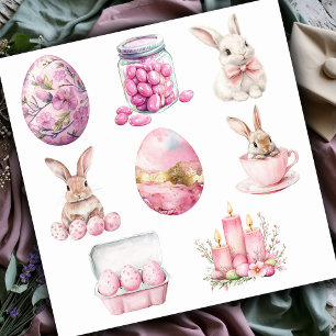 Pegatina Conjunto de Pascua Rosa Pastel 1