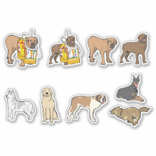 Pegatina conjunto de perros lindos