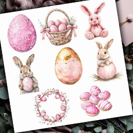 Pegatina Conjunto de rosa pastel 2 Pascua