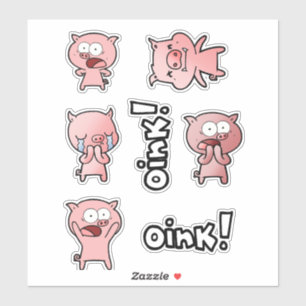 Pegatina Conjunto de Stickers de Cerdito Adorable para Niño