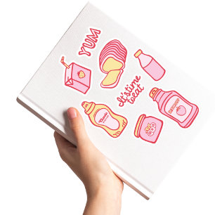 Pegatina Conjunto de Stickers de despensa de rosa suave y a